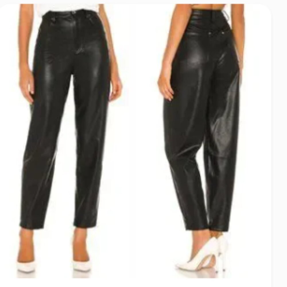 WeWoreWhat Pants Women's Size‎ 25 Dani Vegan Leather Boyfriend Pant @ Revolve